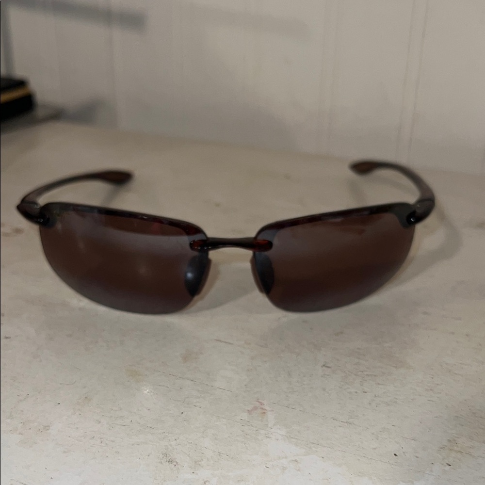 Maui Jim HO'OKIPA MJ 407-10 Wrap Brown Polarized Sunglasses Maui Rose Lenses